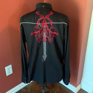 Large Black Men’s Fender Custom Shop Western Shirt